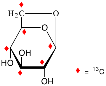 structure of 1,6-anhydro-beta-D-[UL-13C6]glucose