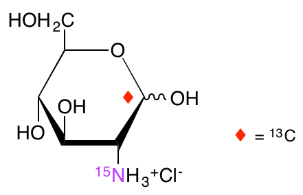 structure of D-[1-13C;15N]glucosamine HCL