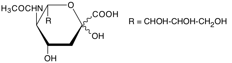 structure of N-acetyl-D-neuraminic acid