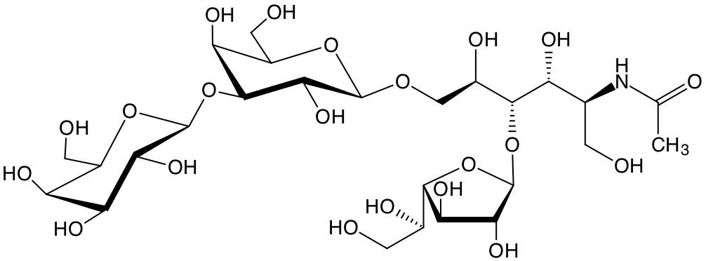 structure of Galp-b3-Galp-b6-(Galf-b4)-GlcNAcitol